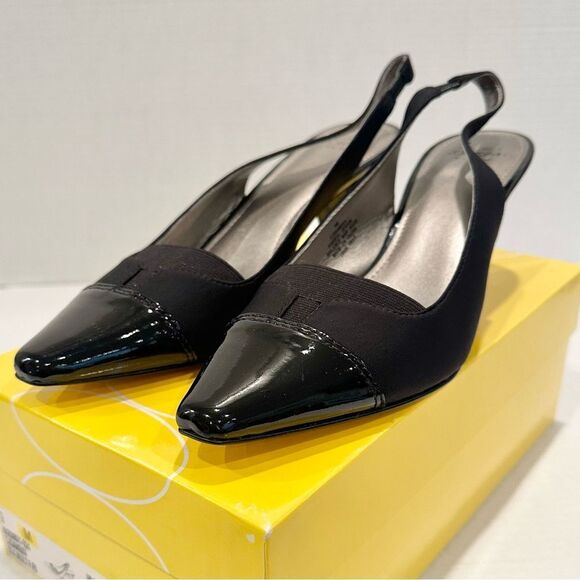 Joan & David Shoes - Joan & David Luxe CJDameka Slingback Pump Women's 9 Black Fabric‎ Upper NEW